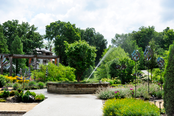 sprinkler at Dawes Arboretum